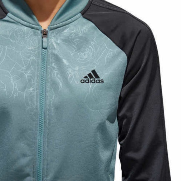 ADIDAS WOMEN'S FLORAL EMBOSSED TRACK JACKET - Picture 4 of 7